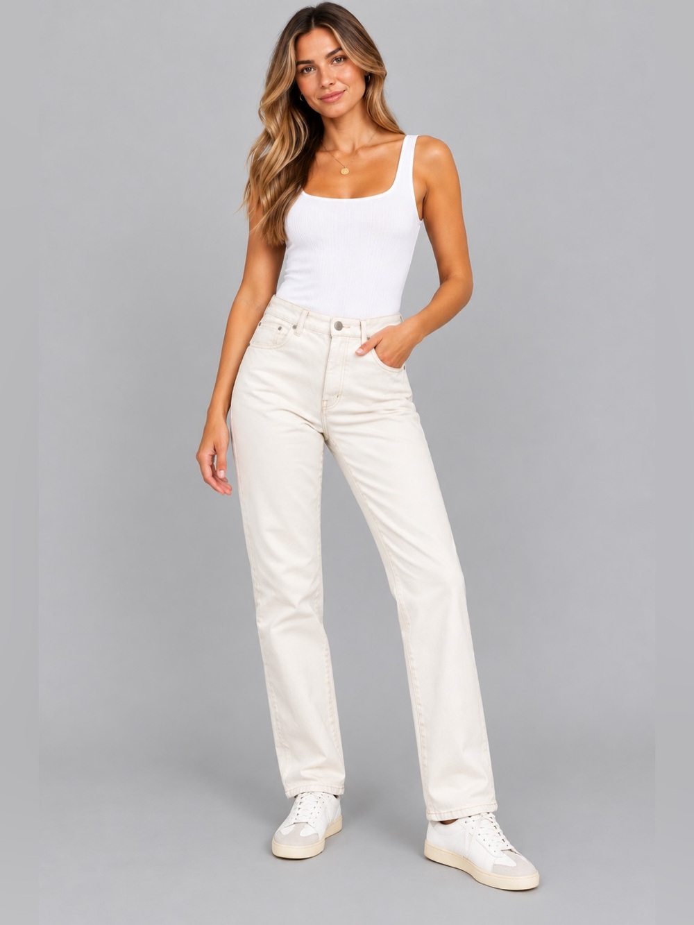 CLOSED Italian Premium Denim Ivory Organic Cotton Straight Leg Jeans Size 30